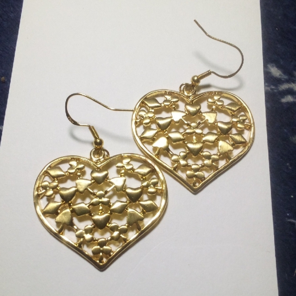 Gold Heart-Shaped Earrings